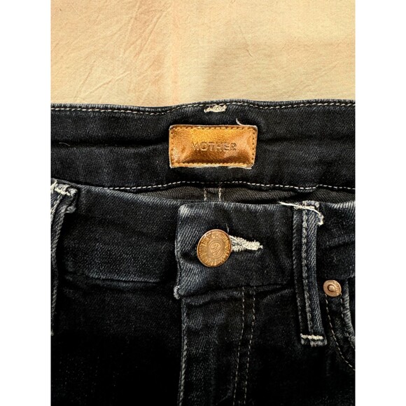 MOTHER Denim High Waisted Looker Jeans Coffee Tea or Me Dark Wash Size 25 Black - Picture 5 of 13